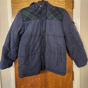 ROTHSCHILD kids plaid yoke puffer jacket